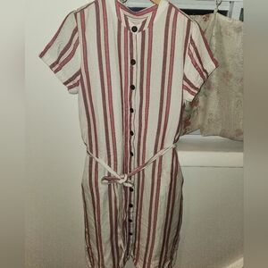 Loft Striped Linen Dress